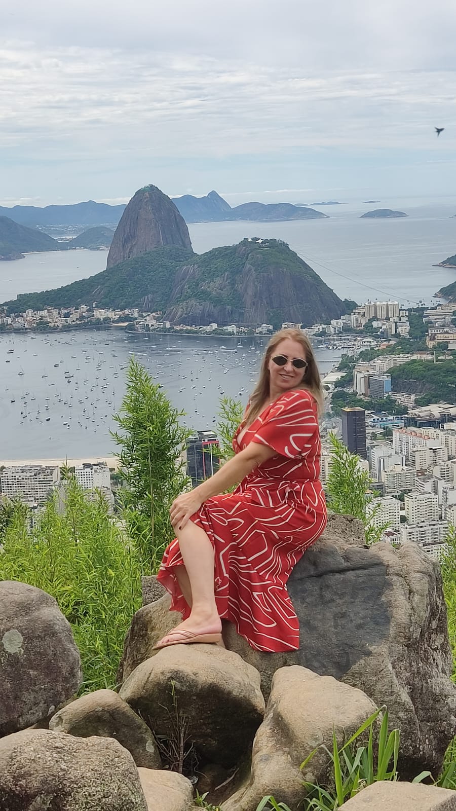 Passageira com vista para o Pão de Açúcar