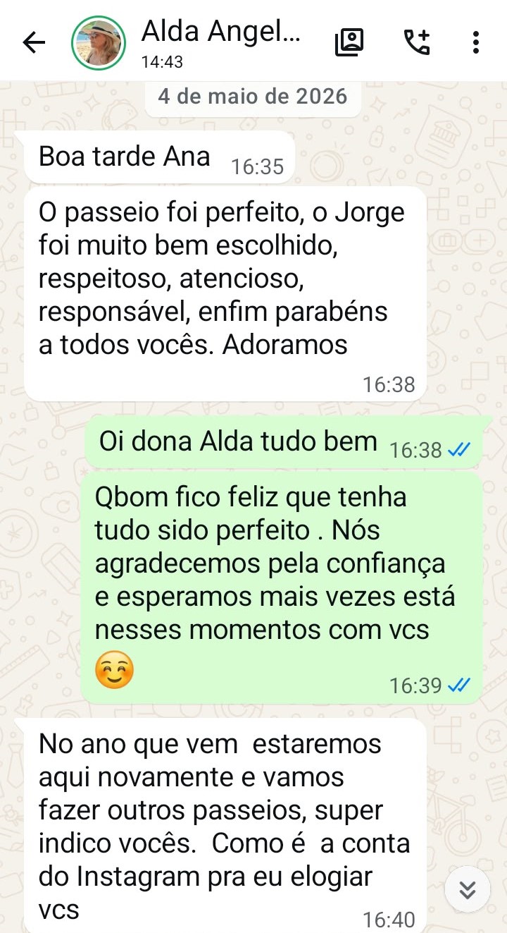 Depoimento da Alda pelo WhatsApp
